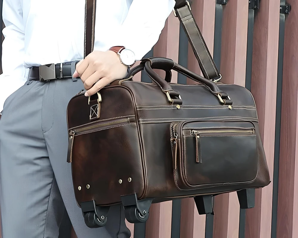 leather trolley luggage